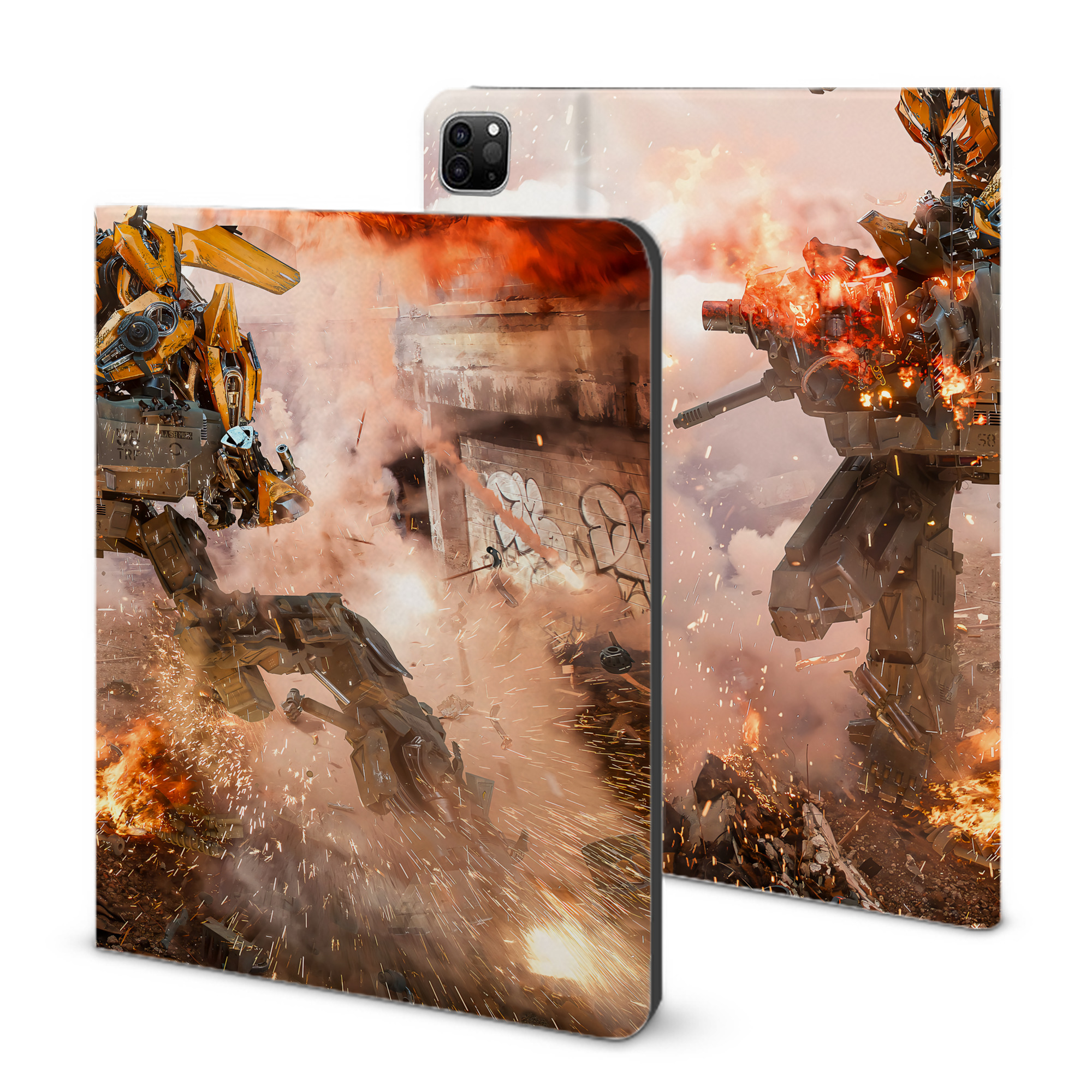 （画像用） Transformers トランスフォーマー IPad ケース ブック型 PUレザー TPU 耐衝撃 軽量 薄型 ペン収納なし 全面保護 IPad 各モデル対応